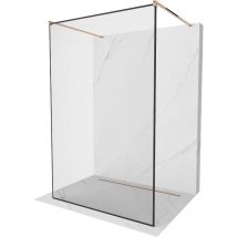 Kioto freistehende Duschwand 140 x 200 cm, Transparent/Schwarzes Design 8 mm, Rosa Gold - 800- - Mexen