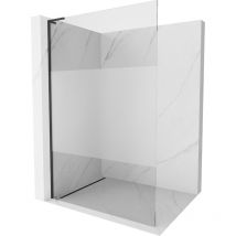 Kioto l Duschwand Walk-in 70 x 200 cm, transparent/ätzend, schwarz - 800-070-103-70-35 - Mexen