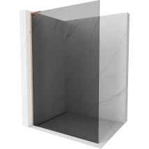 Kioto l Duschwand Walk-in 90 x 200 cm, grafit, gebürstetes Kupfer - 800-090-103-65-40 - Mexen