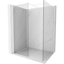 Kioto Walk-in Duschwand 100 x 95 cm, transparent, weiß - 800-100-202-20-00-095 - Mexen