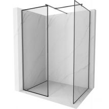 Mexen - Kioto Walk-in Duschwand 130 x 80 cm, schwarzes Muster, Gun Metal - 800-130-202-95-70-080