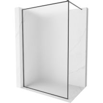 Kioto-xf Duschwand Walk-in Mit Rahmen 90 X 202 Cm, Satiniert 10 Mm, Gebürstetes Gun Gray - 800-090-104-66-30-x - Mexen