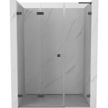 Lunar-f L Faltbare Duschabtrennung Links 110 Cm, Transparent, Gun Grau Gebürstet - 836sl-110-050-66-00-l - Mexen