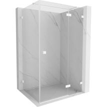 Mexen Lunar T Rechte, Schwenkbare Duschkabine 80 X 90 Cm, Transparent, Weiß - 834t-080-090-20-00-p