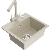 Mexen - Milo 1-Becken-Granit-Spüle mit Mischbatterie Duero, Beige - 6505-69-671600-69