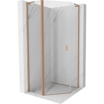 Mist L Fünfeckige Duschkabine, Schwingtür 80 X 80 Cm, Transparent, Gebürstetes Kupfer - 8a8l-080-080-65-00 - Mexen