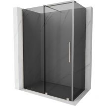 Velar Duschkabine Schiebetür 130 x 70 cm, Graphit, gebürsteter Nickel - 871-130-070-41-97 - Mexen
