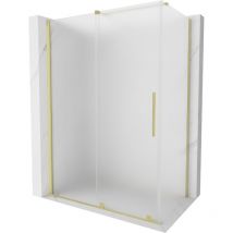 Mexen - Velar Duschkabine schiebbar 160 x 100 cm, mattiert, gebürstetes Gold - 871-160-100-31-55