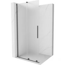 Velar Duschwand schwenkbar Walk-in 120 x 200 cm, matt 8 mm, gun gray gebürstet - 871-120-000-3 - Mexen