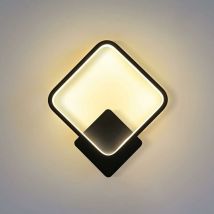 Meykoers - Appliques murales intérieures led Rhombus murales Lampe Trois températures de couleur Muralelueur Noir Moderne Design 3300-6800K