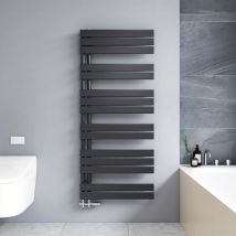 Badheizkörper Asymmetrie Handtuchtrockner Paneel Seitenanschlusss Heizkörper 1385x600mm Anthrazit Hantuchwärmer 809 Watt - Meykoers