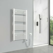 Badheizkörper Elektrisch Handtuchwärmer mit timer Thermostat Handtuchtrockner Elektrisch Weiß 100x50cm, 500 Watts - Meykoers