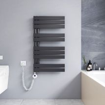 Meykoers - Badheizkörper Elektrisch mit Heizstab, Elektrisch Handtuchheizkörper mit Temperatureinstellung Und Timer, 899 x 500mm Anthrazit