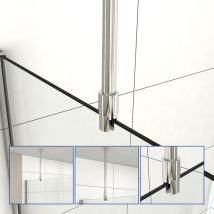 Meykoers - barra stabilizzatore a soffitto da 50 cm barra di fissaggio in acciaio inossidabile per pareti di vetro doccia, per vetro doccia da 6/8/10
