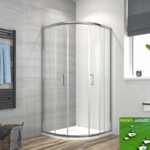 Meykoers - Duschkabine 90x90cm Eckeinstieg Runde Dusche Schiebetür, Duschabtrennung Duschtür Duschwand Glas 5mm esg Sicherheitsglas mit