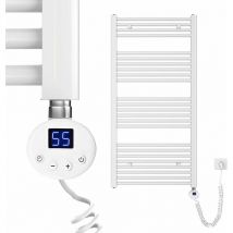 Elektrischer Handtuchtrockner Weiß Badheizkörper mit 600W digital Thermostat 120x60cm Weiß Badheizkörper - Meykoers