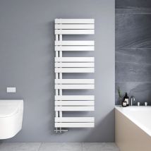 Handtuchheizkörper Weiß 1385x500mm Warmwasser-Paneelhandtuchhalter 661W Seitenanschluss Asymmetrische Öffnung - Meykoers