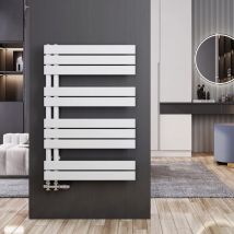 Meykoers Heizkoerper Stahl Weiß 899 x 600 mm Asymmetrischer Paneel Handtuchheizkörper Warmwasser, Badheizkörper Seitenanschlusss 532 W
