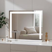 Meykoers - Hollywood Dressing Table Mirror 60x52cm White Border led Vanity Mirror with Variable Light & 3 Color lights Cosmetic Mirror