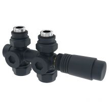 Meykoers - Kit soupape thermostatique pour radiateur, Anthracite vannes de radiateur pour raccordement bitube, Raccord fileté g 1/2'