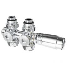 Kit soupape thermostatique pour radiateur, Chromée vannes de radiateur pour raccordement bitube, Raccord fileté g 1/2' - Meykoers