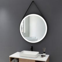 Meykoers - Miroir de salle de bain Rond led Φ80cm , Miroir avec éclairage Gradable Interrupteur tactile - Blanc chaud/Neutre/Blanc froide