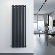 Meykoers - Modern Oval Radiator Central Heating Vertical Single Panel 1600x590mm Anthracite