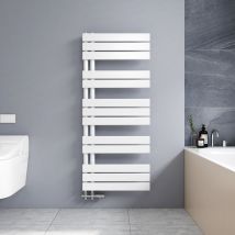 Radiador toallero de agua Toallero Blanco paneles Radiador 1176 x 500mm Baño Toallero conexión lateral, 573W - Meykoers