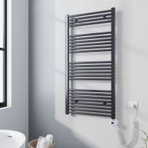 Meykoers - Radiador Toallero Eléctrico Vertical 120x60cm Antracita Secador de Toallas eléctrico 600W, con Temporizador y Termostatos