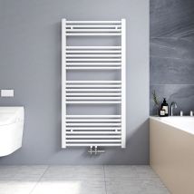 Meykoers - Radiador toalleros de agua toallero agua caliente con conexión central Radiadores toallero de Baño - 1200x600mm - Blanco - 598W