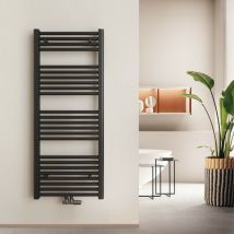 Radiateur sèche-serviettes 120x50cm Anthracite, Vertical sèche-serviette eau chaude 513W - Meykoers