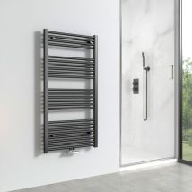 Meykoers - radiateur sèche-serviettes 120x60cm Anthracite, Vertical sèche-serviette eau chaude 598W