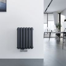 Meykoers Radiatore tubolare Antracite 55 x 44 cm Orizzontale Radiatore ad Acqua Calda 573W Termosifone