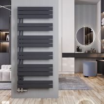 Meykoers - Scaldasalviette acqua calda Antracite Termoarredo 1385x600mm Radiatore Connessione laterale, 838 w