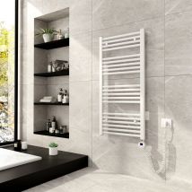 Meykoers - Sèche-serviette électrique 100x50cm Blanc radiateur électrique Sèche-serviette 500W