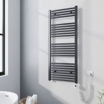 Sèche-serviette électrique 500W Anthracite radiateur 120x50cm électrique Sèche-serviette - Meykoers