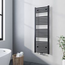 Meykoers - Sèche-Serviettes a eau chaude 120x40cm Radiateur Anthracite Chauffage connexion Central 427 Watts