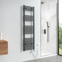 Sèche-serviette électrique 476W Anthracite Radiateur électrique Sèche-Serviettes 140x40cm - Meykoers