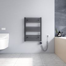 Sèche-serviette électrique 70x50cm Radiateur électrique Sèche-Serviettes Anthracite 284W - Meykoers