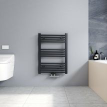 Meykoers - 70x50cm Sèche serviettes radiateur eau chaude vertical chauffage 284W, tubes ronds - Anthracite