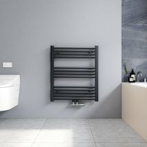 Meykoers - 70x60cm Sèche serviettes radiateur eau chaude vertical chauffage 330W, tubes ronds - Anthracite
