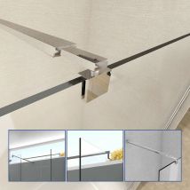 Shower Enclosure Support Arm Bar 70-120cm, Adjustabel Stainless Steel Support Arm Bar, Fits 8/10mm Glass - Meykoers