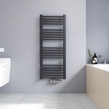 Termoarredo bagno scaldasalviette Verticale Antracite Radiatore ad Acqua Calda - 356W - 100 x 40cm - Meykoers