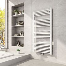 Termoarredo Scaldasalviette 120x60cm Bianco Radiatore Bagno Moderno ad Acqua Calda 598W - Meykoers