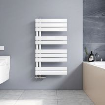Termoarredo scaldasalviette 899x500mm Bianca Radiatore acqua calda Design laterale Verticale scaldasalviette, Connessione laterale - Meykoers