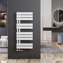 Meykoers - Termoarredo scaldasalviette 899x400mm Bianca asimmetrica scaldasalviette Radiatore acqua calda, Connessione laterale