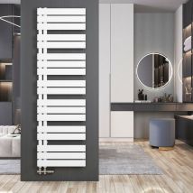 Meykoers - Termoarredo scaldasalviette 1662x500mm Bianca asimmetrica scaldasalviette Radiatore acqua calda, Connessione laterale