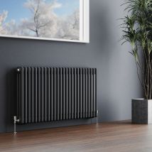 Meykoers - Traditional Radiator Horizontal 3 Column Radiator Central Heating 600x1190mm Anthracite Radiators
