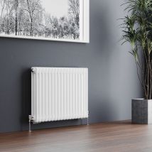 Meykoers - Traditional Radiator Style Central Heating Horizontal 600x830mm White 3 Colum Radiator