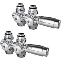 Valvola Termostatica kit per Radiatori, Cromatura Valvola termostatizzabile Filo di collegamento g 1/2' per Collegamento a doppio tubo